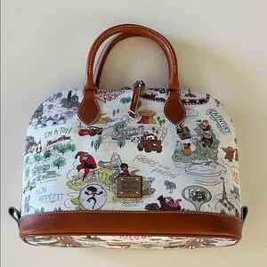 Dooney & Bourke Illustrated White and Brown Satchel